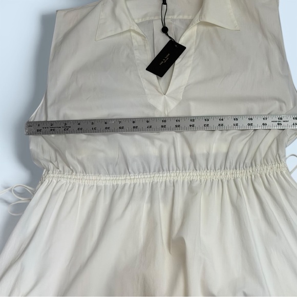NWT Rag & Bone Joan Poplin Back Cutout Maxi Dress Ivory White Cotton Size L - Picture 10 of 12